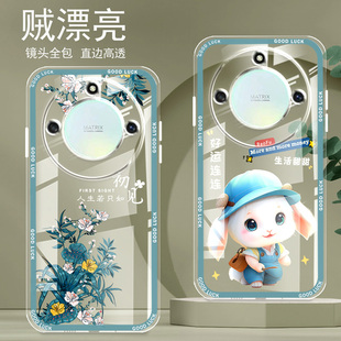 简约高级适用华为 卡通创意新品 直边晶透荣耀x40手机壳新款 全包边镜头全包防摔气囊保护套女硅胶软壳可爱个性