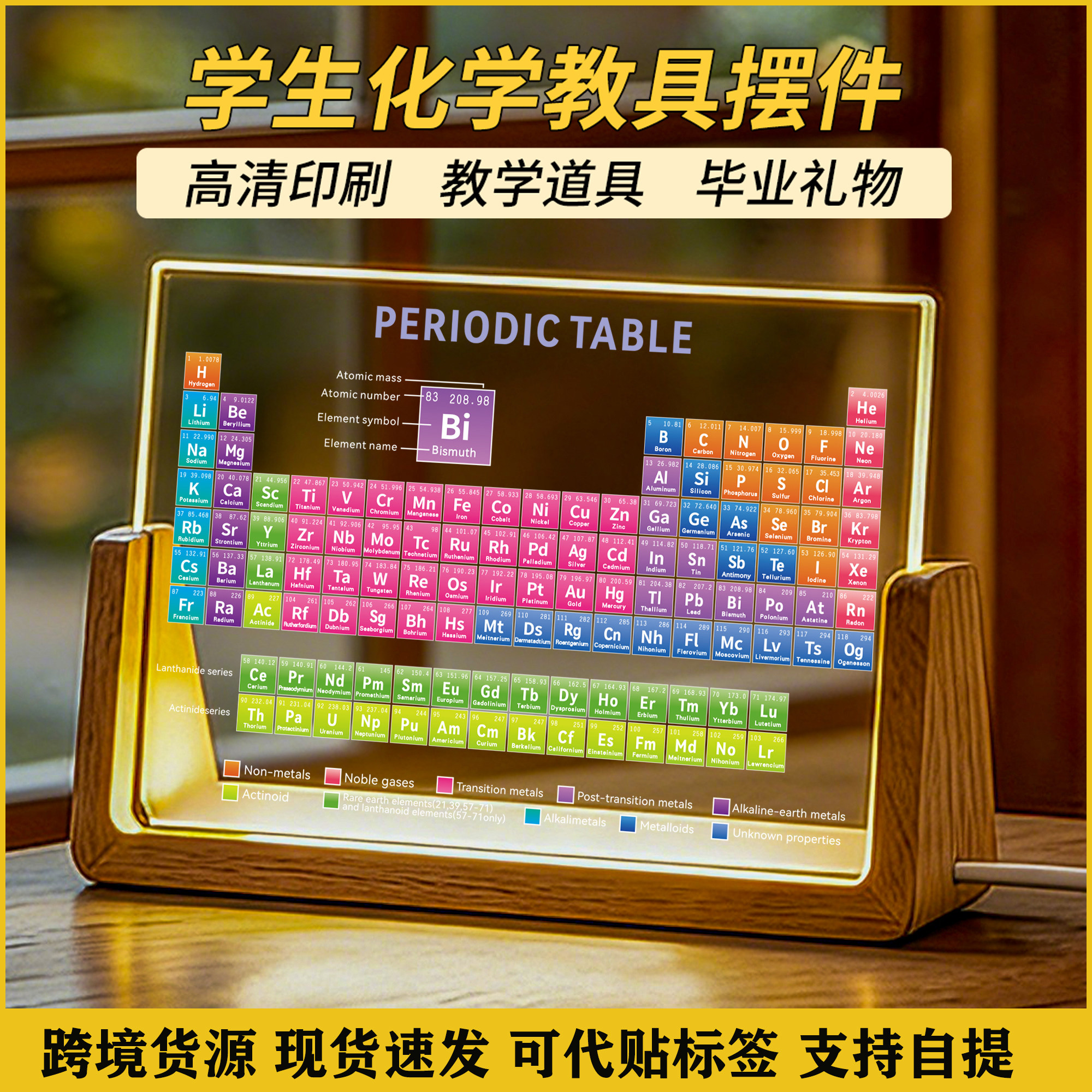 彩色LED发光元素周期表桌面摆件