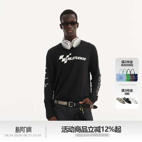 LMLSTUDIOS赛车元素长袖T恤