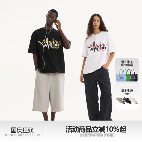 LMLSTUDIOS花体logo叠印短袖T恤