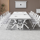 折叠培训桌会议桌椅组合可移动多功能带轮子长条桌子会议室办公桌