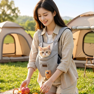 猫咪包夏天轻便透气式防挣脱双肩包大容量狗狗包宠物包外出包