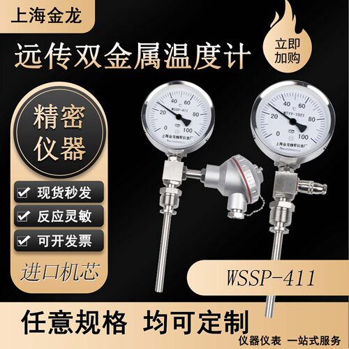 上海金龙远传双金属温度计PT100