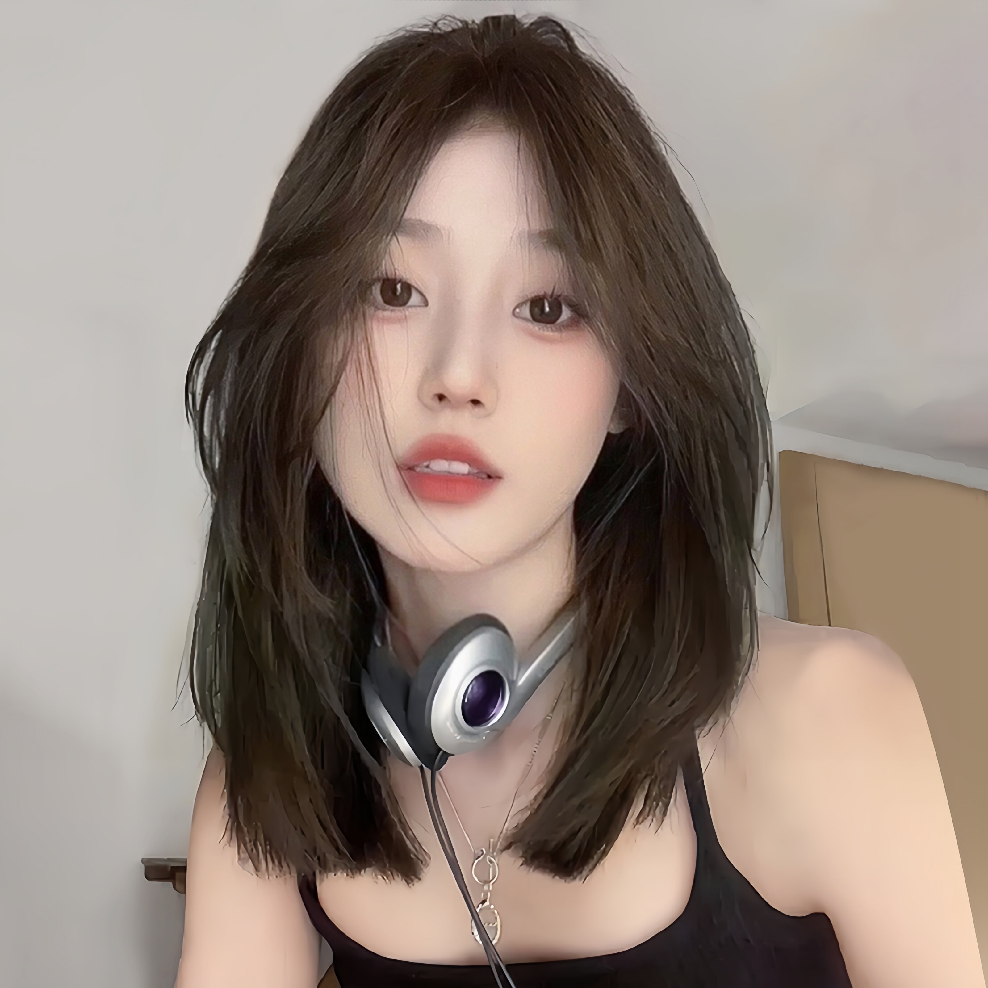 美宿假发女短发全头套自然前蕾丝中分八字仿真锁骨发型整顶假发套