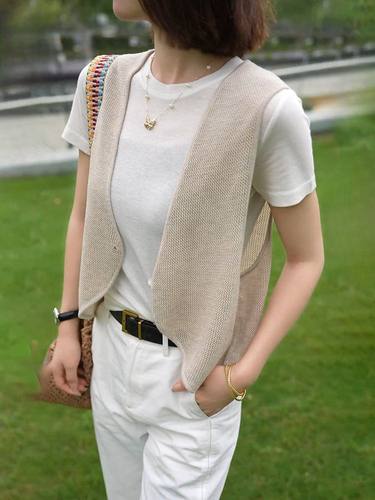 简约百搭上衣马甲外套套装