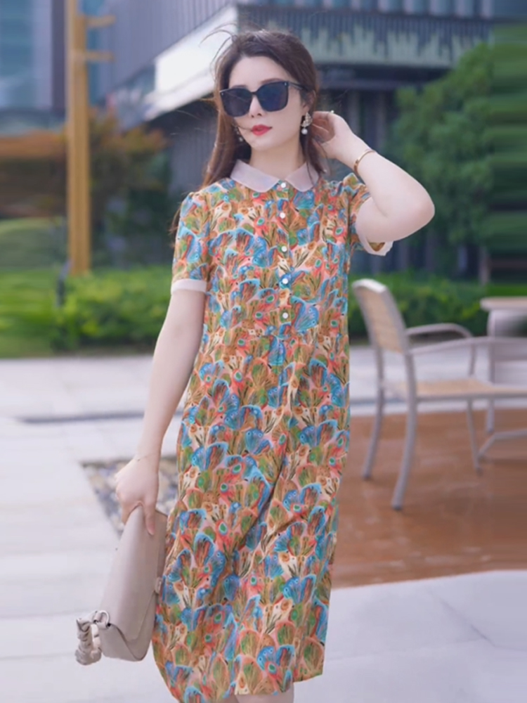 洋气简约舒适印花连衣裙