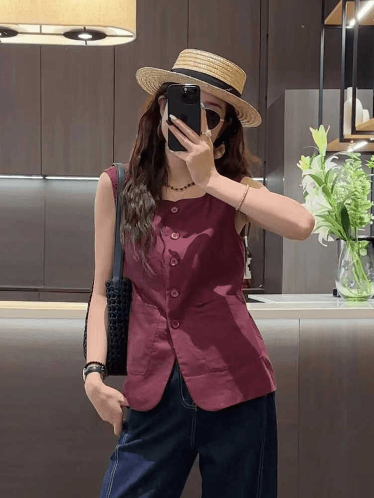 港风复古简约设计感显瘦T恤