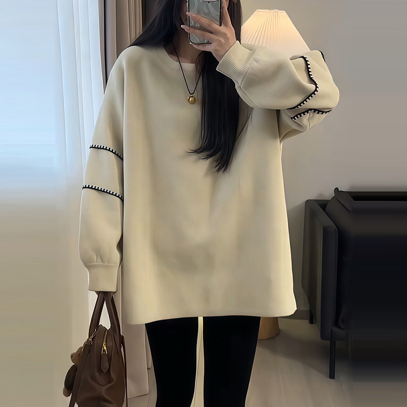 韩版宽松圆领卫衣女秋冬