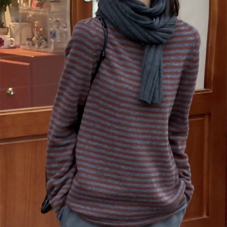 韩系条纹内搭打底衫上衣