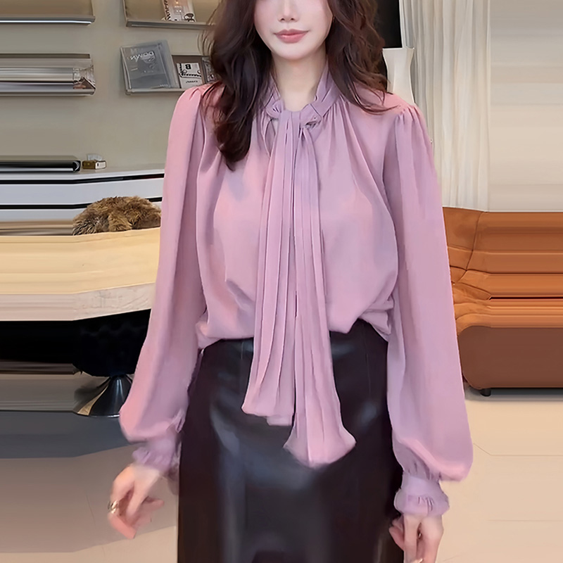 2025休闲新款设计感早秋氛围感长袖衬衫女高级感轻奢减龄洋气上衣