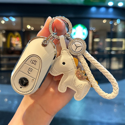 适用奔驰新C级钥匙套C200L壳C260L新S级E级GLC包S400车EQSEQE扣女