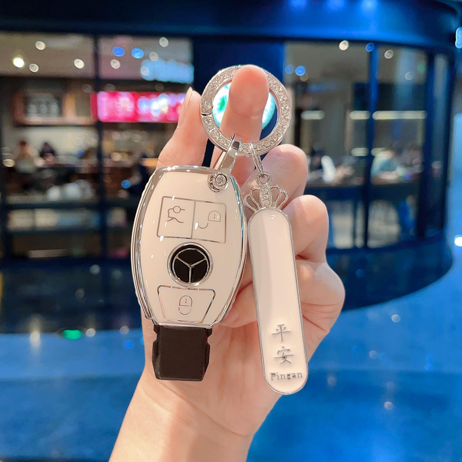 奔驰gla200钥匙套c200l扣b200车cla220女士c180l老款a180壳glc260