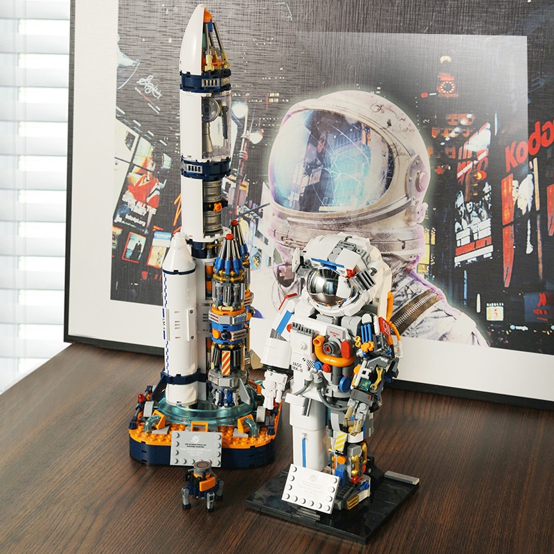JAKI佳奇破晓宇航员国产积木火箭男孩生日礼物火箭10岁儿童玩具