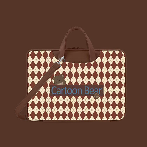 单肩包pu防水简约卡通电脑包