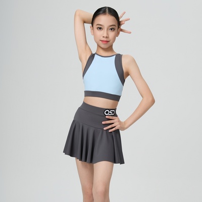 2025夏季新款女童拉丁舞练习服高级感背心舒适透气日常集训练功服