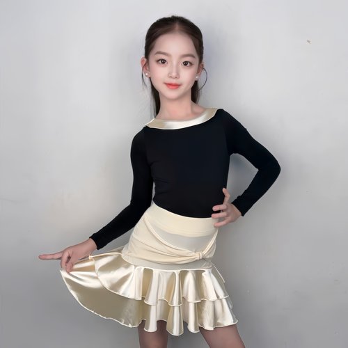 秋冬女童拉丁舞考级表演套装