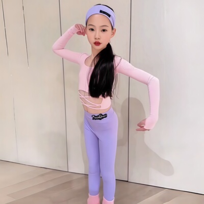 冬季拉丁女童长袖短上衣修身长裤