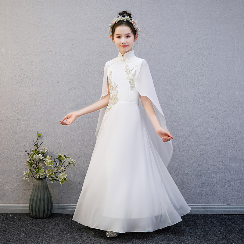 女童古筝演出服中国风