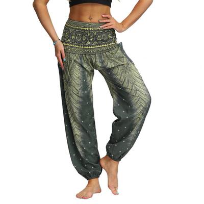 Women's Printed Casual Yoga Bloomers女士印花休闲瑜伽灯笼长裤