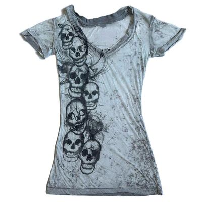 Printed tight fitting short sleeved t-shirt印花紧身短袖t-恤