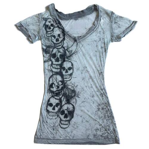 Printed tight fitting short sleeved t-shirt印花紧身短袖t-恤