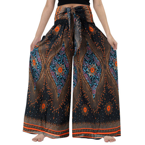 Printed wide-leg breathable casual trousers印花阔腿透气长裤