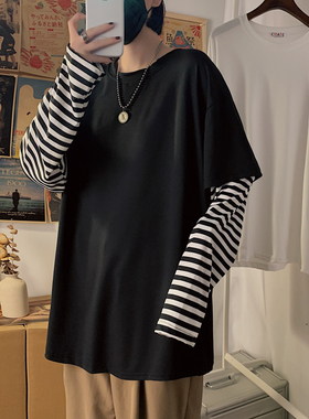 Loose Striped Fake Two Piece Long Sleeves宽松条纹假两件长袖