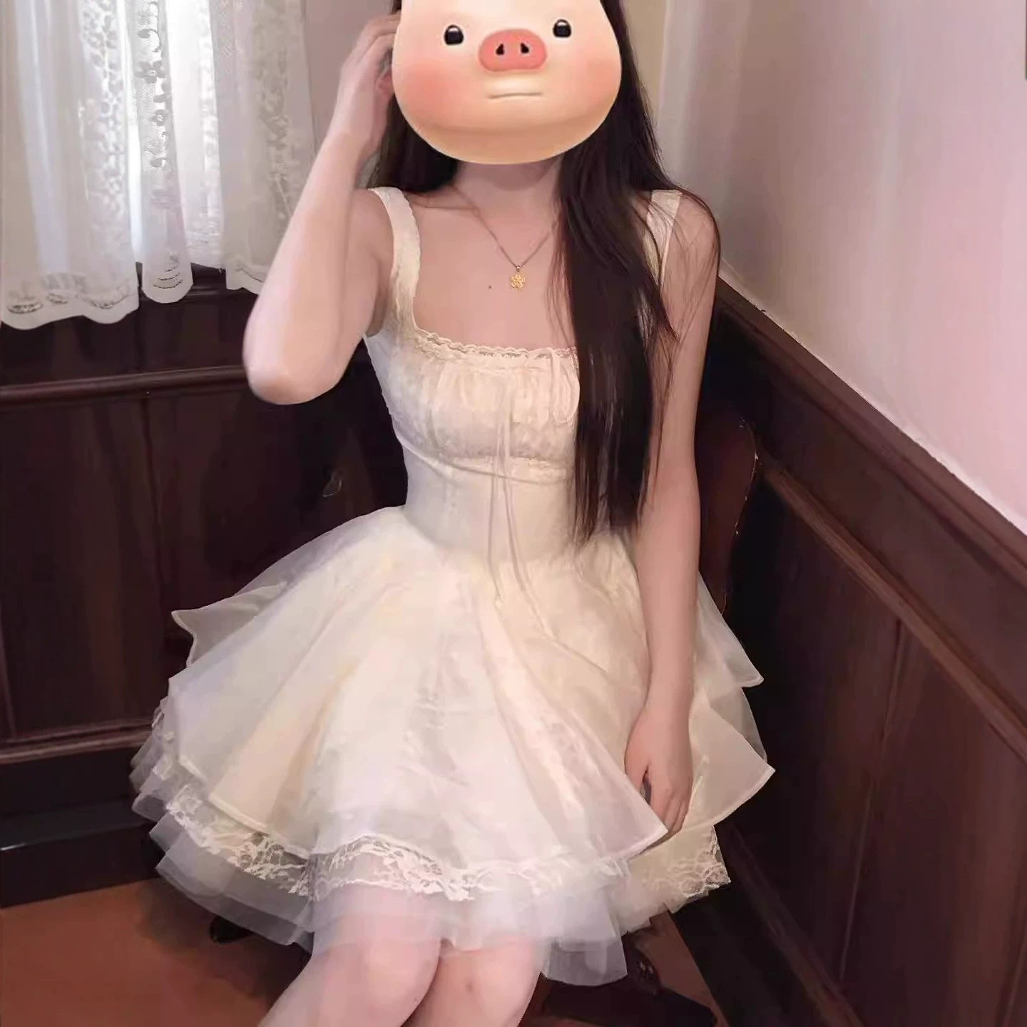 层裙摆套里欲无袖吊带连衣裙女夏连衣裙
