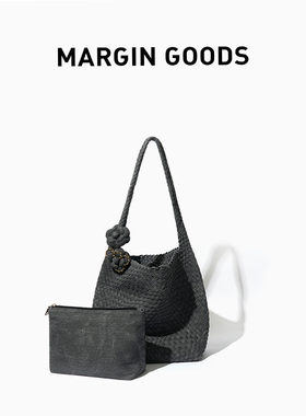 Margin Goods· Grey Bag纱卡编织水桶单肩包