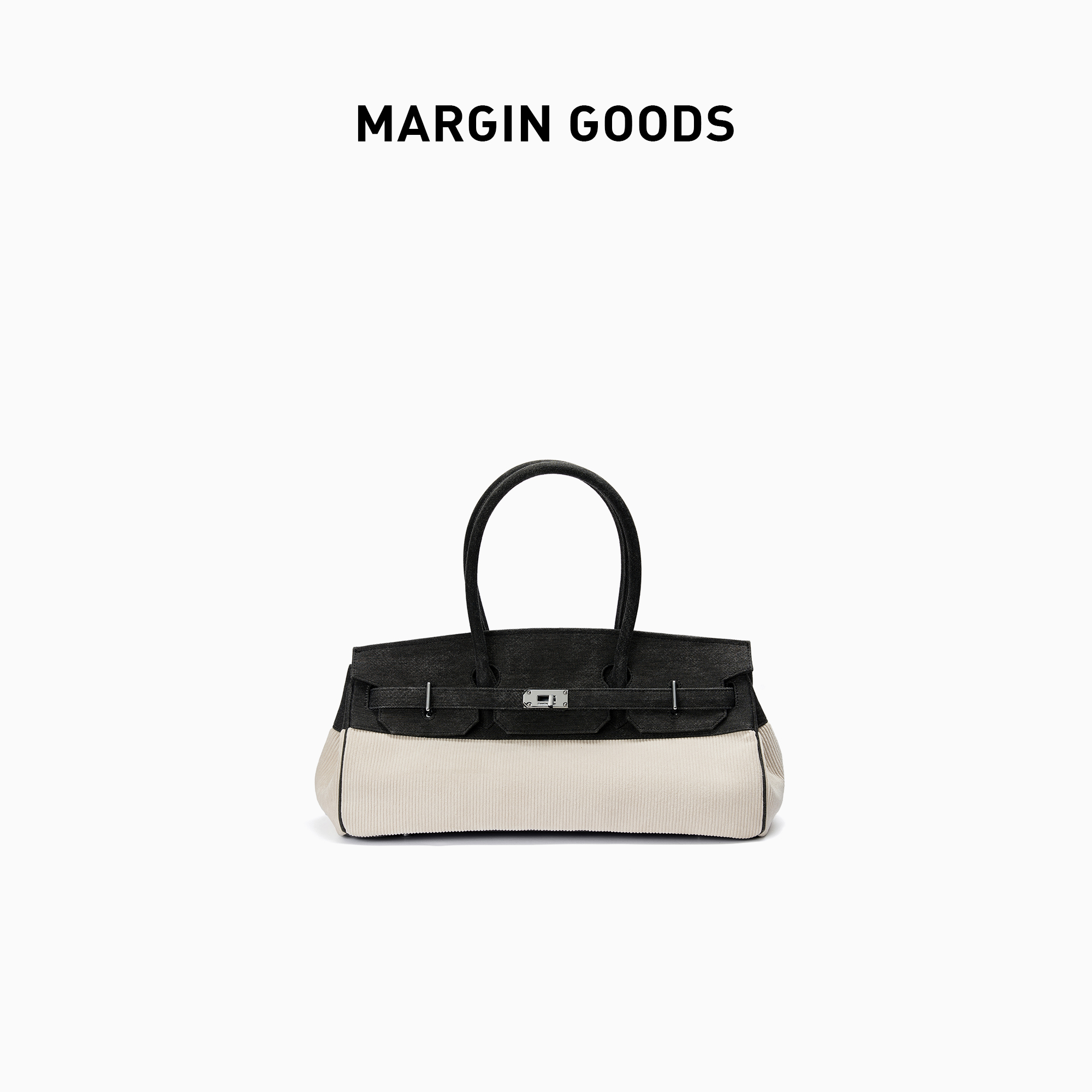 Margin Goods2022年新款包包女士撞色大容量手提包小众高级拼色包-封面