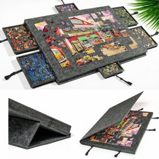 拼图桌板垫带盖子支架片大号可倾斜折叠防滑便携式双面加厚