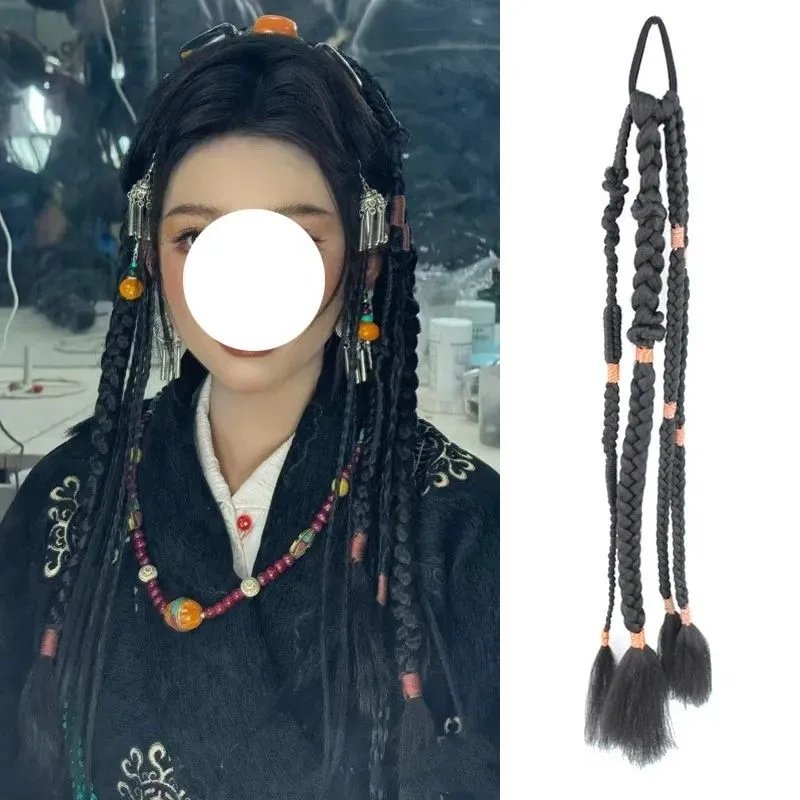 假发辫子黑色麻花辫马尾女波西米亚民族风复古装饰发饰,美发护发/假发,马尾,淘宝优惠券,粉丝福利购,淘宝优惠卷