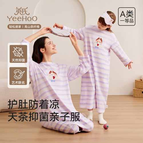英氏亲子睡裙秋季亲子装2025新款