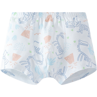 英氏纯棉内裤儿童平角短裤男童女童四角小孩底裤透气抗菌2025新款