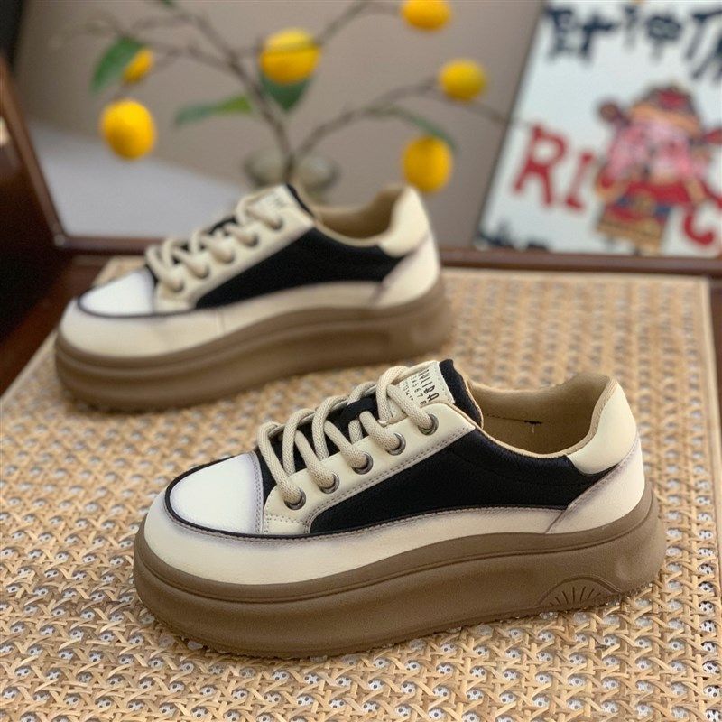 复古板鞋女2025春秋新款百搭软底系带拼色学院风显脚小休闲小白鞋,女鞋,休闲板鞋,淘宝优惠券,粉丝福利购,淘宝优惠卷