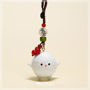 实木木雕哇啦汽车钥匙扣情侣一对挂件饰品可爱女生钥匙链精致小巧