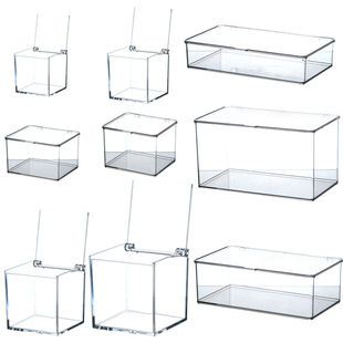 苔藓微景观桌面绿植盒造景缸透明亚克力正方形盆栽器皿生态瓶青苔