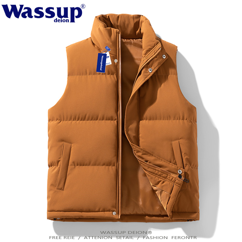 国潮羽绒棉马甲冬季无袖保暖外套