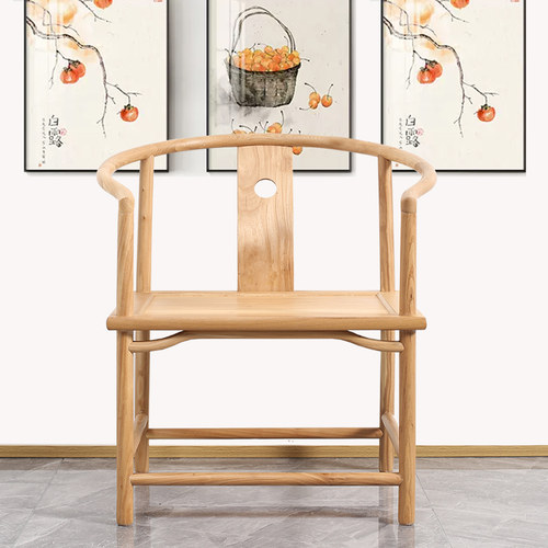 新中式实木老北椅子禅茶打坐官帽