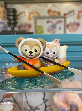 正品迪士尼草莓熊达菲玲娜贝儿划船卡通可爱摆件礼物