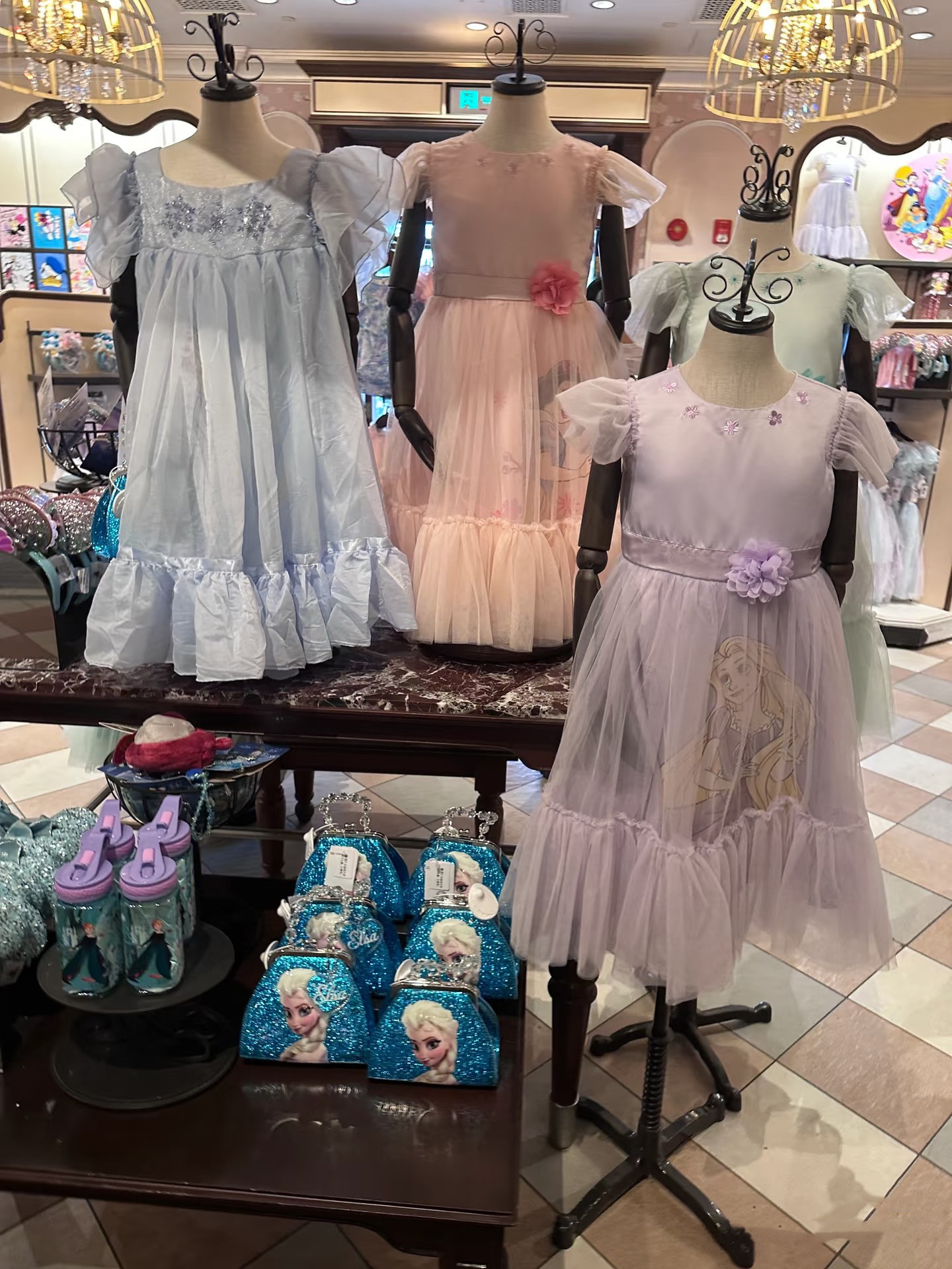 正品特卖迪士尼粉色动漫睡美人爱连衣裙