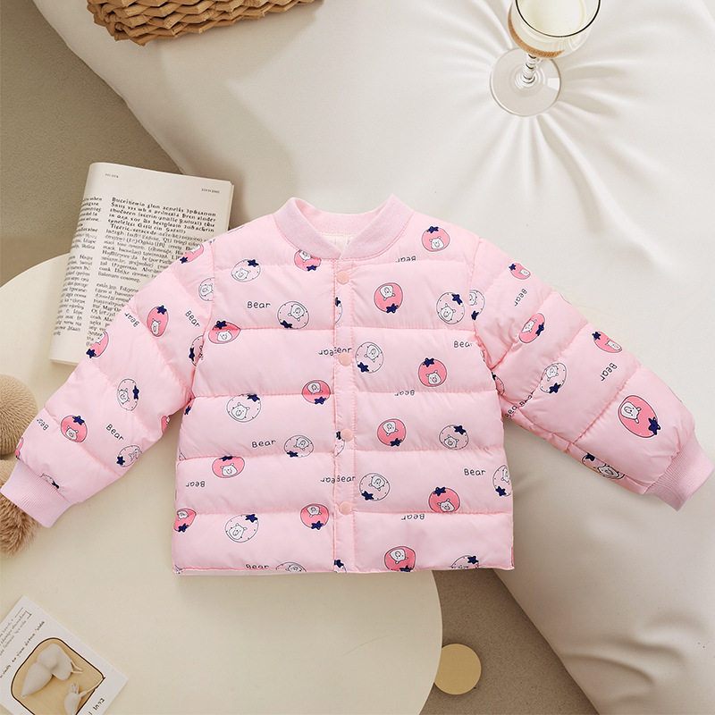 男女童棉内胆内外穿婴幼儿外套加绒中小童宝宝衣服轻薄款棉服洋气