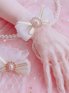 原创手作lolita花嫁手套茶会洛丽塔华丽款优雅夏日蕾丝花边手袖饰