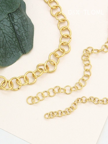 Ювелирные изделия Dongxia, открытое кольцо из полированной титановой стали, съемное соединительное кольцо из 18-каратного золота с гальваническим покрытием в печи.