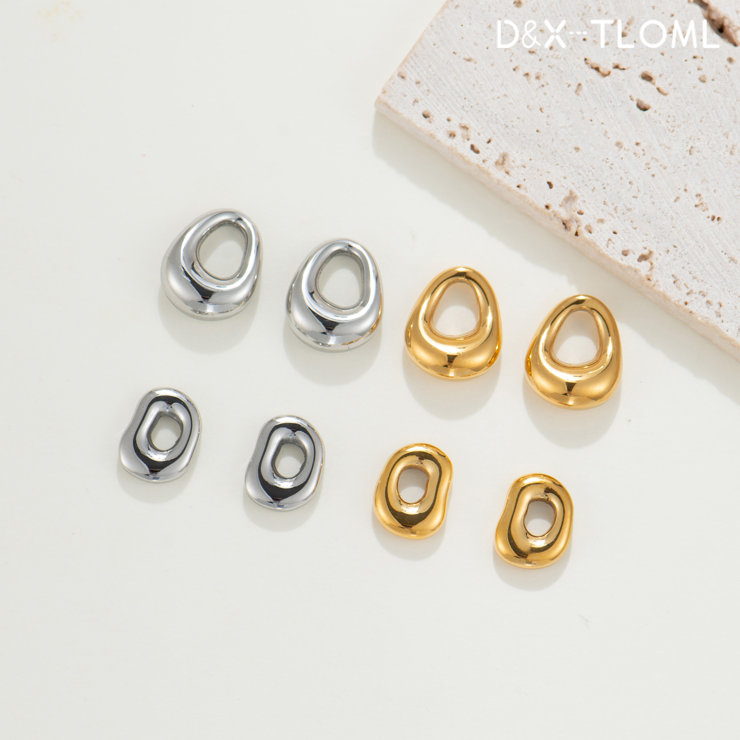 316钛钢镜面腰果跑环水滴隔珠