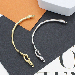 东夏饰品 14K铜镀金树枝手镯半成品 手工diy珍珠手链半镯材料配件