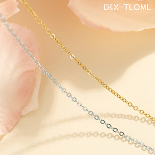 东夏饰品 炉内电镀18K金精抛扁O链diy链条 316钛钢精工十字闪O链