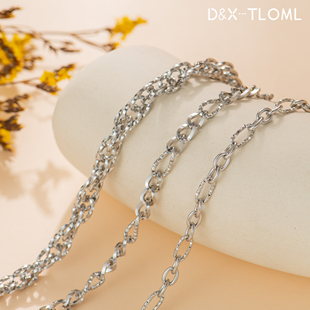 东夏饰品 手工diy手链项链压花子母链子 316钛钢扭花乌斯比链条