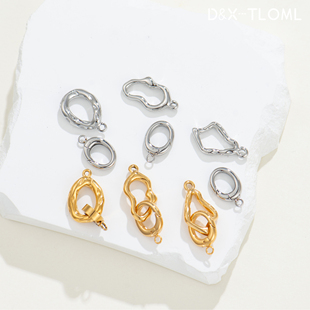 东夏饰品 真空电镀18K金任意搭配万能扣 316钛钢精工自由组合扣头