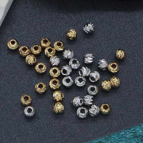 14k厚真金强保色批花珠隔珠散珠